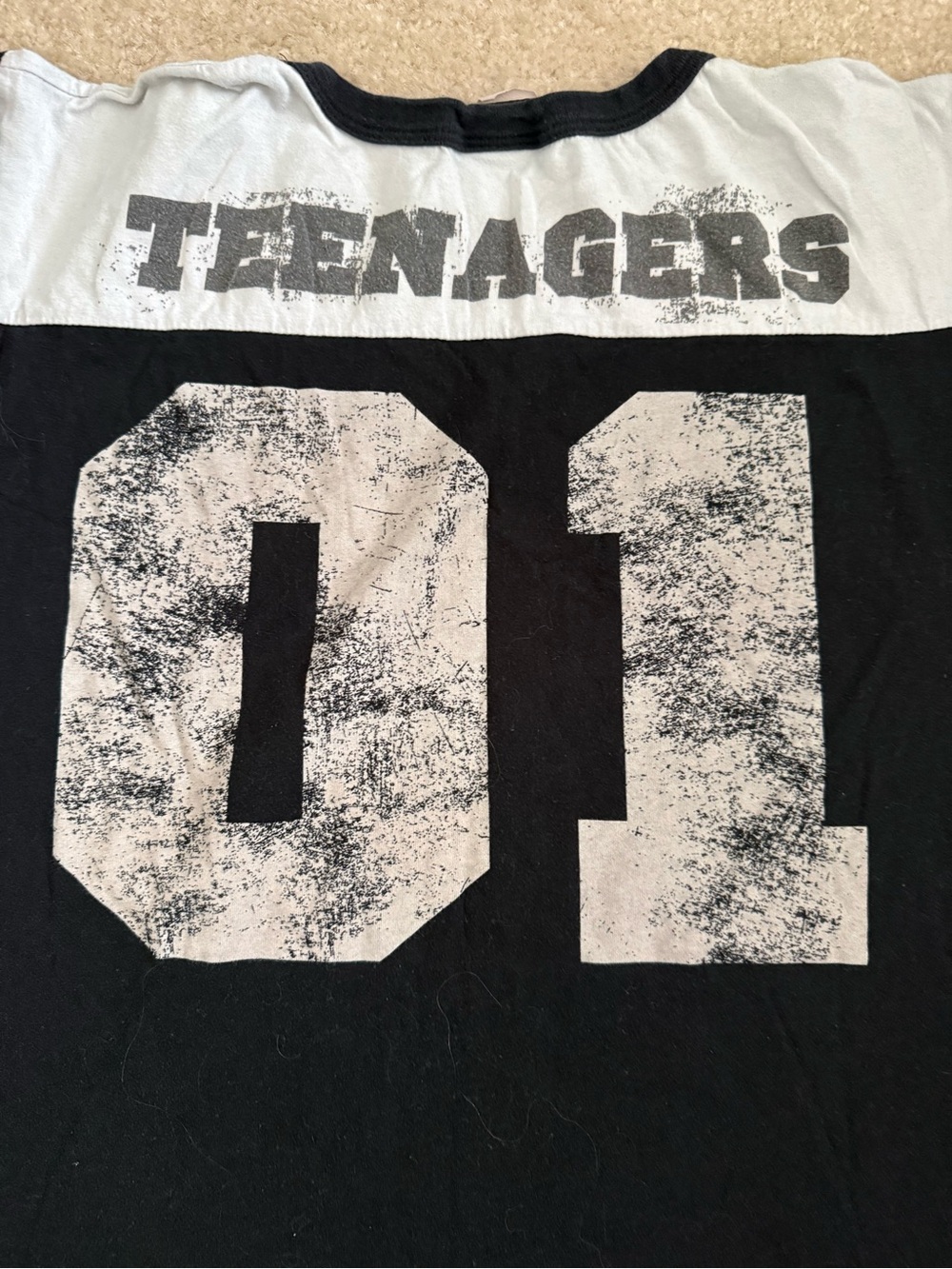 MCR Teenagers Black and White Ringer Tee Large, rare-vintage My Chemical Romance - Picture 2 of 8
